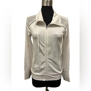 Champion White Full Zip Athletic Jacket Mesh Back Panel Activewear Size XS